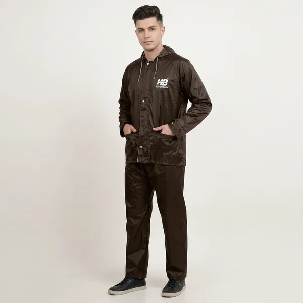 Brown_Polyester_Blend_Rainwear_Set_For_Women