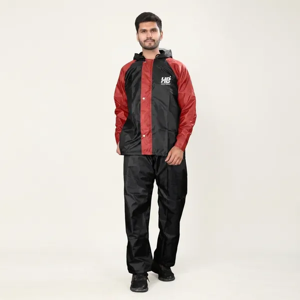 Black_And_Red_Hd_Pvc_Polyester_Men'S_Rain_Suit_For_Men