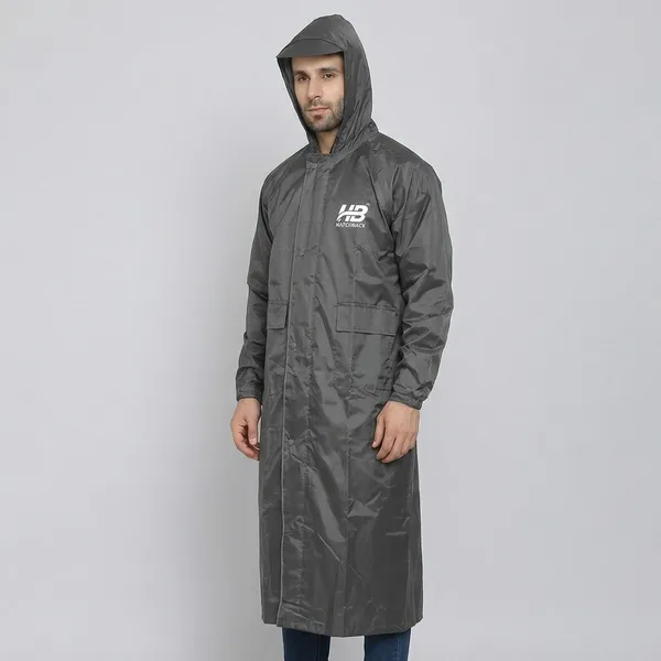 Grey_Waterproof_Polyester_Men'S_Raincoat_For_Men