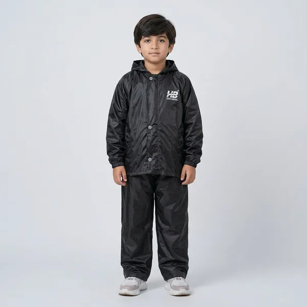 Black_Waterproof_Nylon_Kids_Rain_Suit_For_Kids
