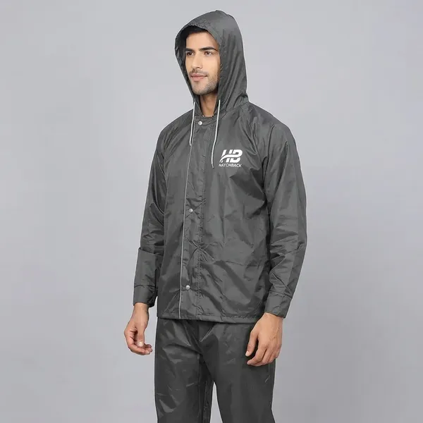Rainset_Latest_Men's_Waterproof_Raincoat_Or_Rainsuit_Set_Includes_Top_And_Bottom_Adjustable_Hood_Inner_Mobile_Pocket_And_Storage_Bag_Polyester_Reversible_Double_Layer_Design_Breathability