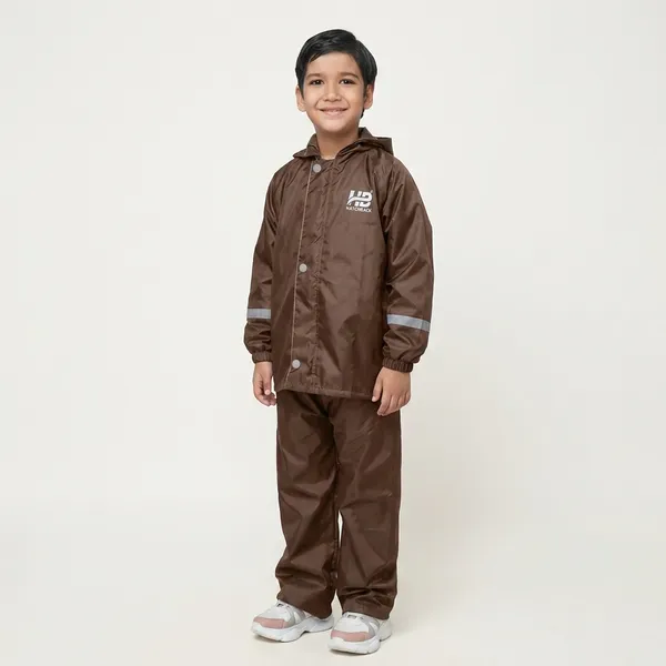 Brown_Pvc-Coated_Polyester_Kids_Raincoat_Set_For_Kids