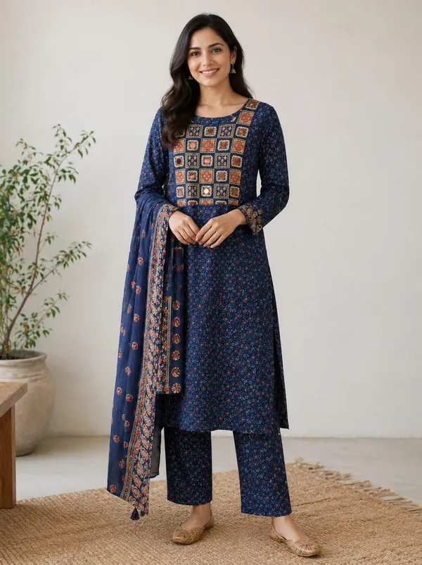 Navy_Blue_Ethnic_Mirror_Work_Kurta_Set_With_Dupatta_For_Women