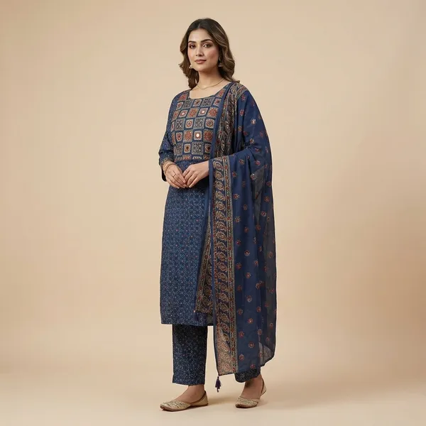 Navy_Blue_Ethnic_Mirror_Work_Kurta_Set_With_Dupatta_For_Women