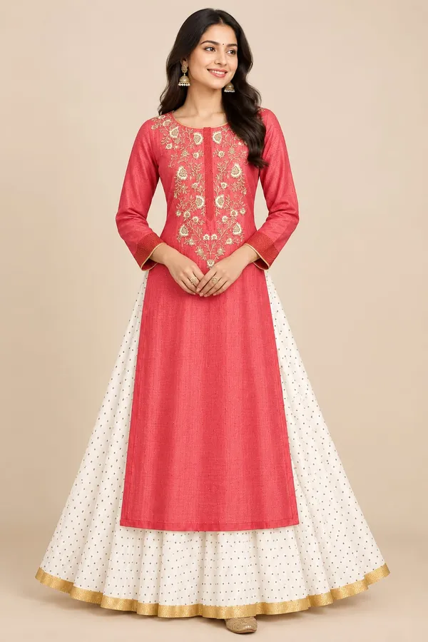 A_BIBA__cream_ANKARLI_STYLE_INNER_WEAR___beautiful_PINK_long_kurta_featuring_elegant_gold_and_ivory_floral_embroidery_