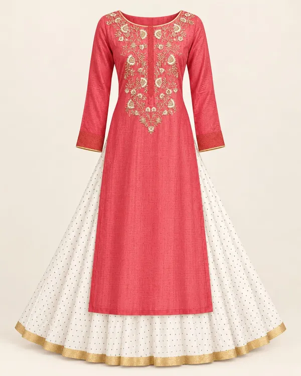 A_BIBA__cream_ANKARLI_STYLE_INNER_WEAR___beautiful_PINK_long_kurta_featuring_elegant_gold_and_ivory_floral_embroidery_
