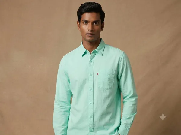 A_Casual,_LEVI'S_long-sleeved_button-up_shirt_with_a_classic_standard_collar._