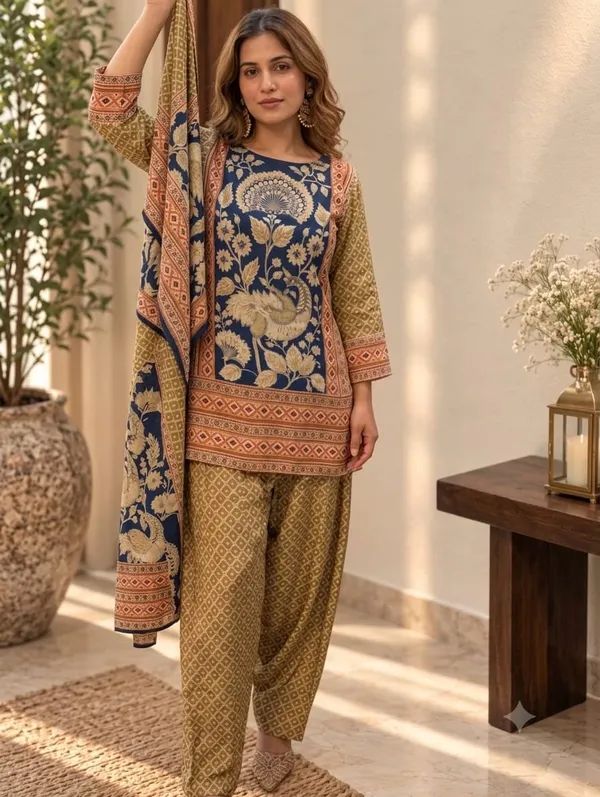 A_blue_pure_crepe_suit_sequin/stone_embroidery_with_Farsi_salwar_and_dupatta_