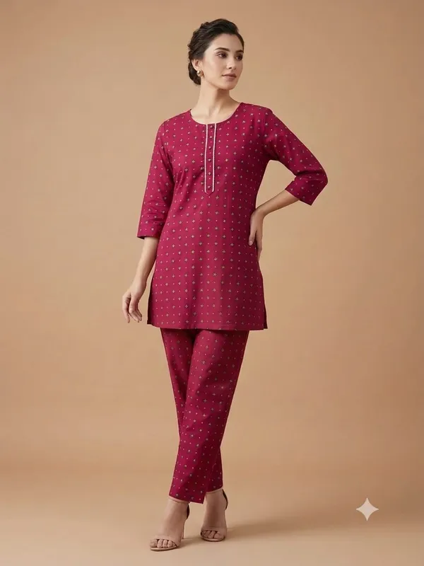 A_chic_maroon_women's_co-ord_set