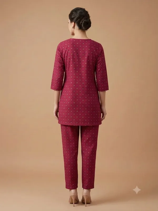 A_chic_maroon_women's_co-ord_set