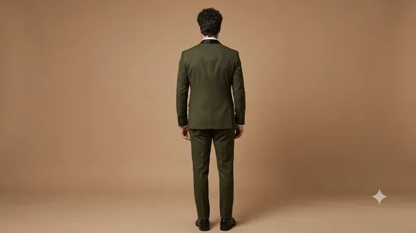 A_rich,_sophisticated_olive_green_/_forest_green_with_a_smooth,_matte_finish_Coat_pant_set_