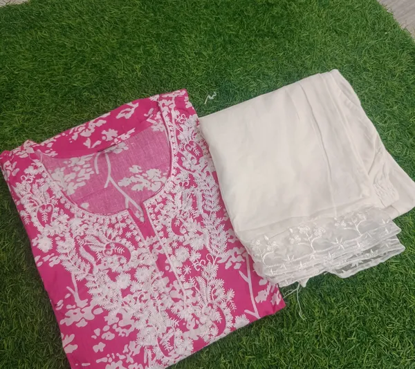 Pink_Floral_Embroidered_Kurta_Set_With_Lace_Pants_For_Women