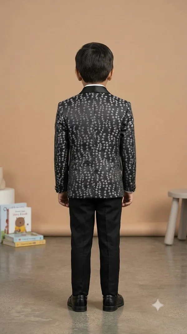covered_BLAZER_in_an_all-over_intricate_floral_or_branch-like_motif_in_metallic_silver/white,_creating_a_festive,_refined_pattern.__
