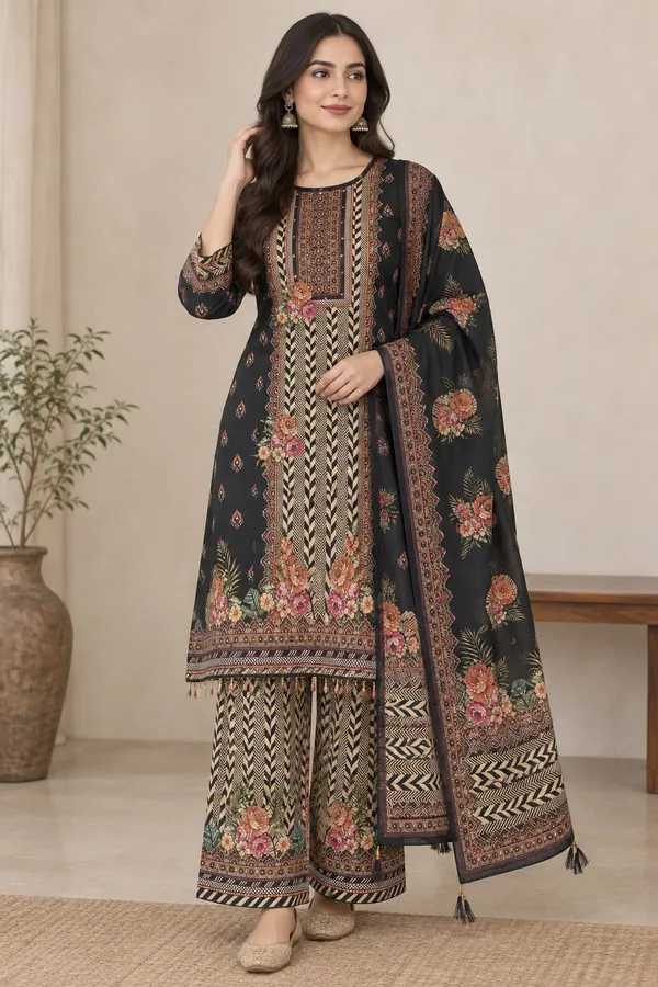 Black_Printed_Ethnic_pure_crape_Suit_Set_for_Women