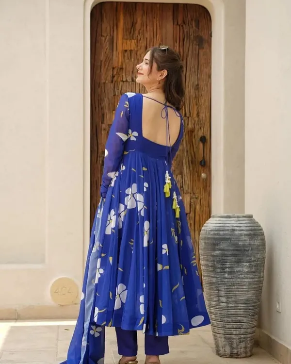 Blue_Floral_Printed_Anarkali_Kurta_Set_For_Women