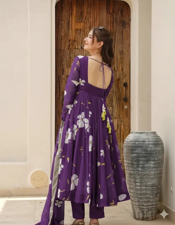 Purple_Floral_Printed_Anarkali_Suit_Set_For_Women