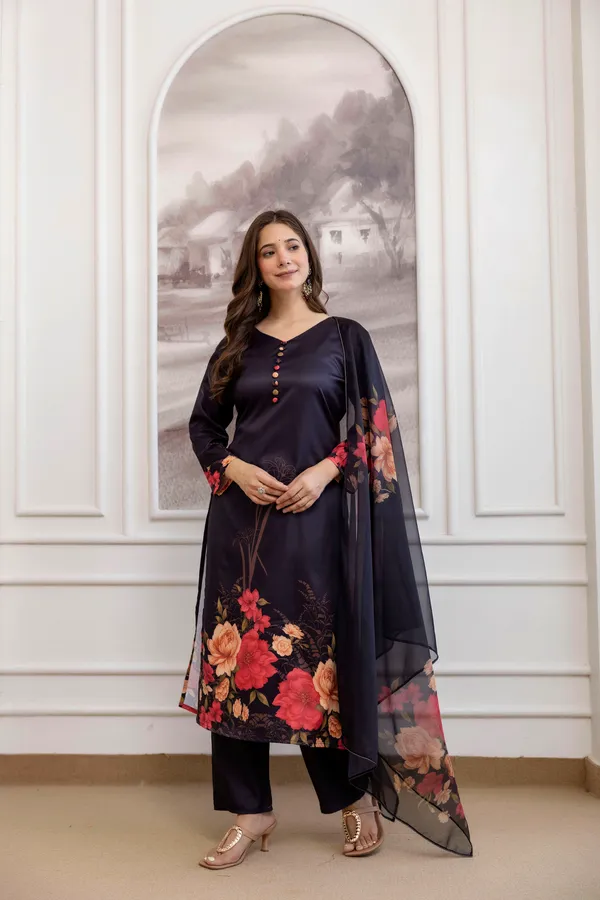 Navy_Blue_Floral_Embroidered_Chiffon_Kurta_Set_For_Women
