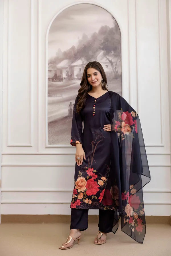 Navy_Blue_Floral_Embroidered_Chiffon_Kurta_Set_For_Women