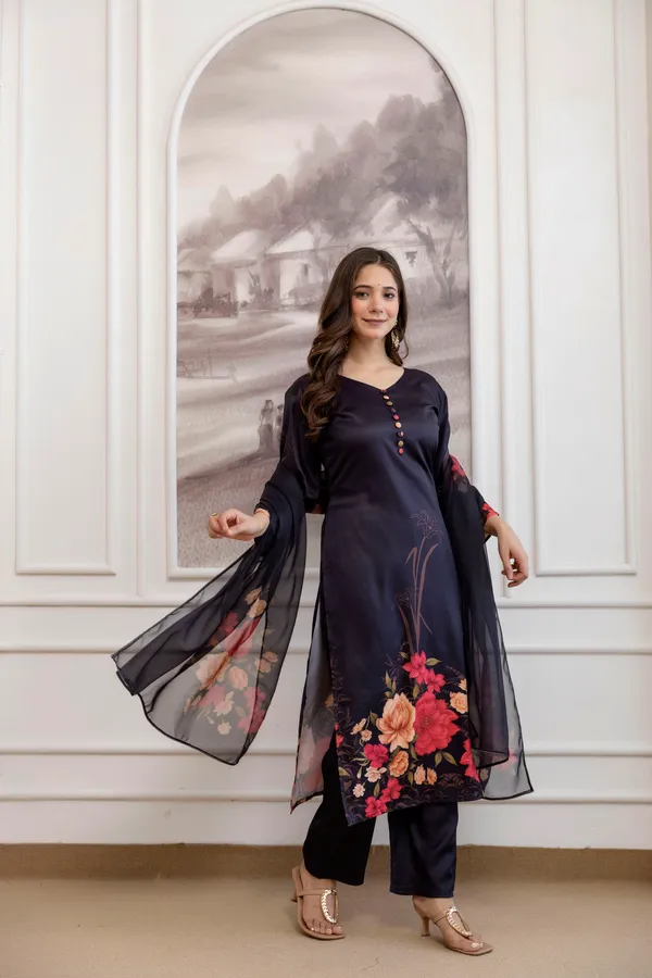Navy_Blue_Floral_Embroidered_Chiffon_Kurta_Set_For_Women