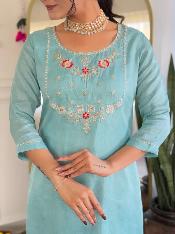 Sky_Blue_Cotton_Straight_Fit_Kurta_Set_For_Women