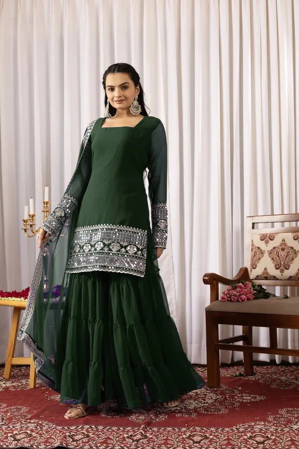 Green_Georgette_Embroidered_Sharara_Suit_Set_For_Women