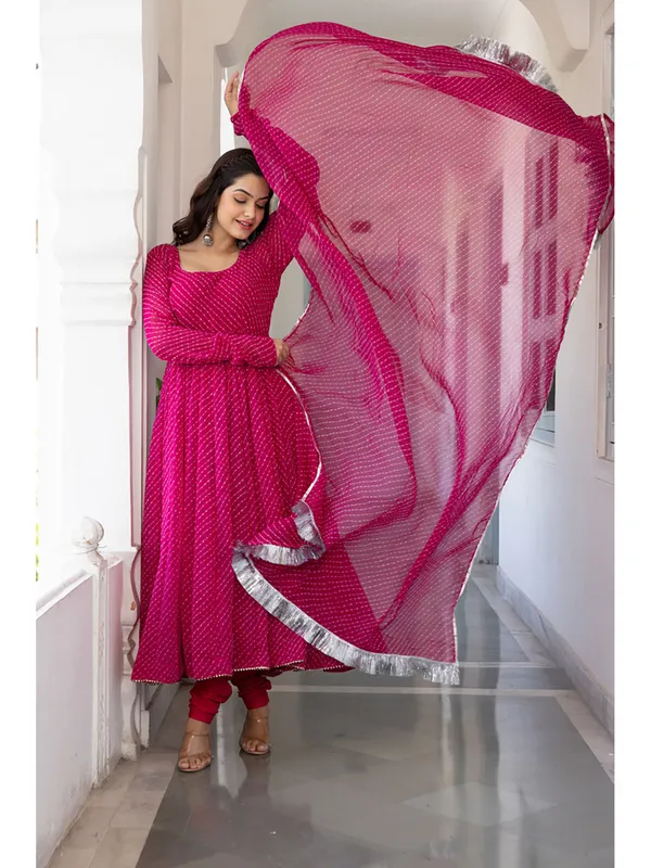 Pink_Georgette_Flared_Embellished_Anarkali_Suit_Set_For_Women