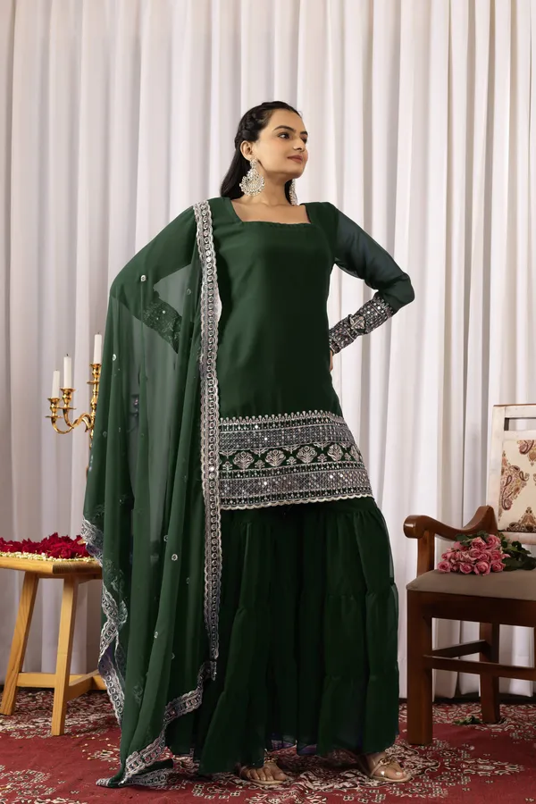 Green_Georgette_Embroidered_Sharara_Suit_Set_For_Women