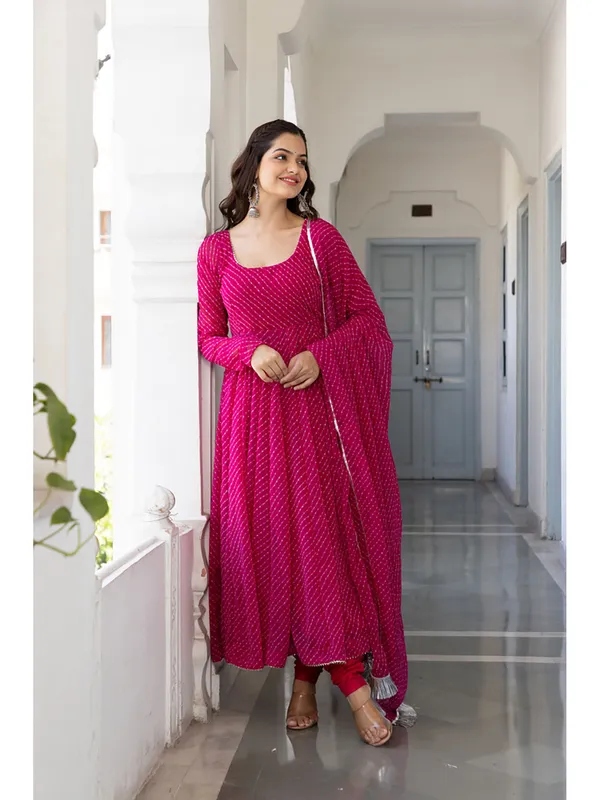 Pink_Georgette_Flared_Embellished_Anarkali_Suit_Set_For_Women