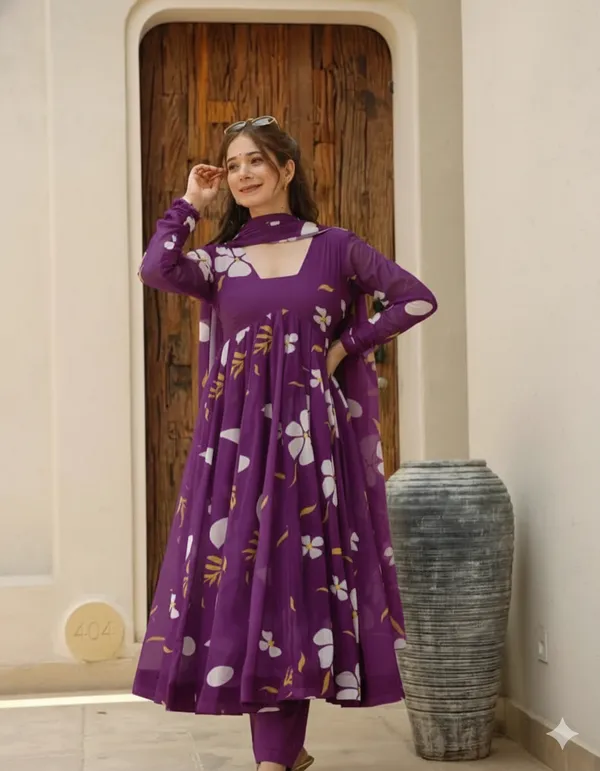 Purple_Floral_Printed_Anarkali_Suit_Set_For_Women