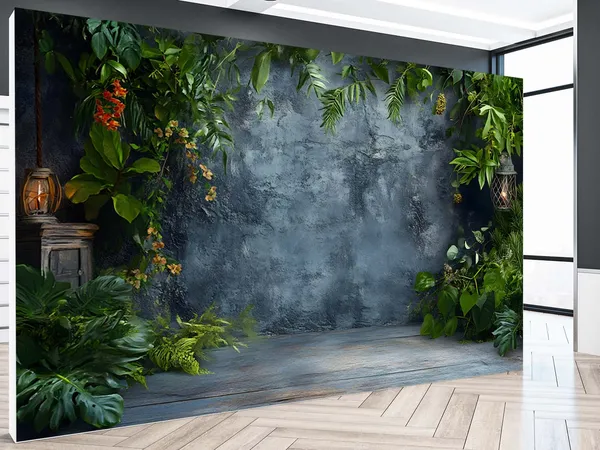 Jungle_Greenery_Photography_Backdrop_Banner_7�5_ft_�_Tropical_Leaves_Garden_Theme_Background_for_Birthday_Party,_Baby_Shower,_Wedding,_Photo_Booth_&_Studio_Decoration