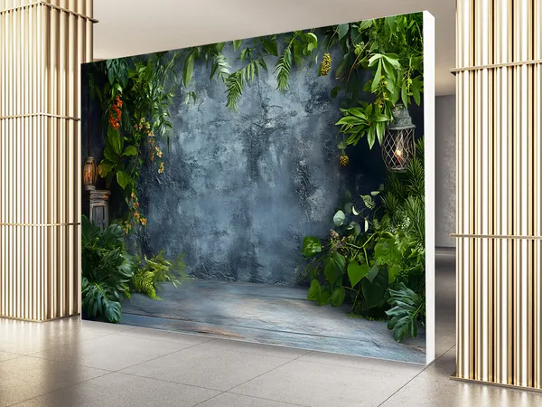 Jungle_Greenery_Photography_Backdrop_Banner_7�5_ft_�_Tropical_Leaves_Garden_Theme_Background_for_Birthday_Party,_Baby_Shower,_Wedding,_Photo_Booth_&_Studio_Decoration