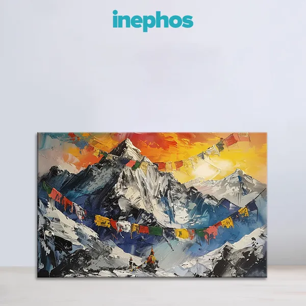 Himalayan_Prayer_Flags_Vibrant_Snow_Mountain_Canvas_Art_For_Meditation_Living_Spaces_Rolled_Canvas_Without_Frame_Classic