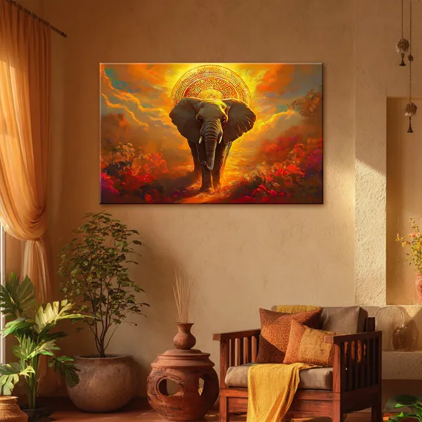 Divine_Elephant_Of_Abundance_Power_Protection_Prosperity_Stretched_Canvas_With_Mdf_Back_Frame_Classic