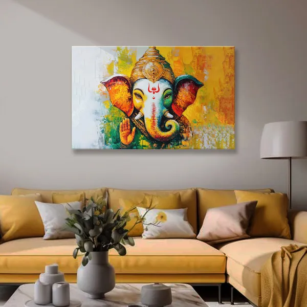 Lord_Ganesha_Blessing_Painting_Ganpati_Bappa_Vastu_Canvas_Spiritual_Religious_God_Wall_Art_For_Pooja_Room_And_For_Living_Room_Decor_Stretched_Canvas_With_Mdf_Back_Frame_Classic
