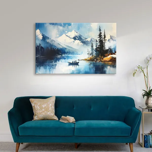 Snowy_Mountain_Lake_Painting_Boat_In_Nature_Canvas_Scenic_Winter_Landscape_Wall_Art_For_Living_Room_Decor_Stretched_Canvas_With_Mdf_Back_Frame_Classic