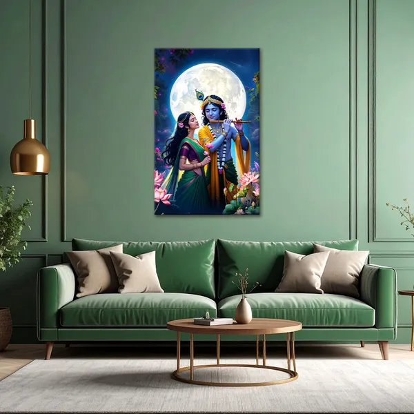 Eternal_Love_Of_Radha_Krishna_Painting_Spiritual_Romantic_God_Canvas_Love_Portrait_Wall_Art_For_Home_Meditation_Decor_Stretched_Canvas_With_Mdf_Back_Frame_Classic