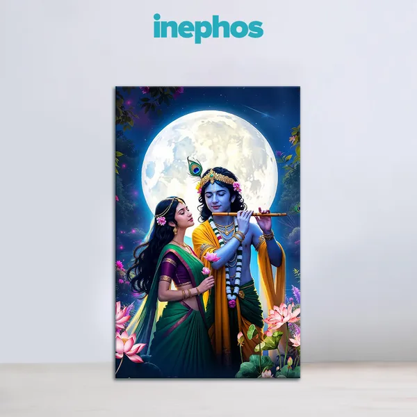Eternal_Love_Of_Radha_Krishna_Painting_Spiritual_Romantic_God_Canvas_Love_Portrait_Wall_Art_For_Home_Meditation_Decor_Stretched_Canvas_With_Mdf_Back_Frame_Classic