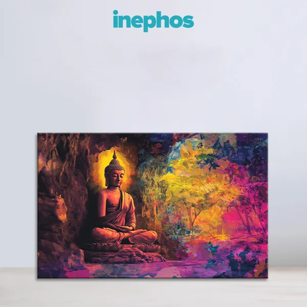 Buddha_Meditation_Canvas_Wall_Painting_Abstract_Colorful_Spiritual_Artwork_Peaceful_Wall_Decor_For_Living_Room_Bedroom_Yoga_Studio_Meditation_Space_Housewarming_Gift_Rolled_Canvas_Without_Frame_Classic