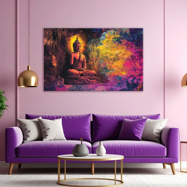 Buddha_Meditation_Canvas_Wall_Painting_Abstract_Colorful_Spiritual_Artwork_Peaceful_Wall_Decor_For_Living_Room_Bedroom_Yoga_Studio_Meditation_Space_Housewarming_Gift_Rolled_Canvas_Without_Frame_Classic