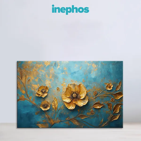 Golden_Blossom_Luxury_Floral_Canvas_Painting_For_Living_Room_Bedroom_Office_Wall_Decor_Elegant_Blue_And_Gold_3D_Textured_Stretched_Canvas_With_Mdf_Back_Frame_Classic