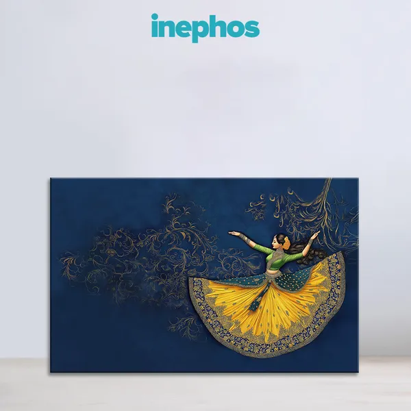 Elegant_Kathak_Dance_Canvas_Painting_Traditional_Indian_Classical_Dancer_Wall_Art_For_Living_Room_Bedroom_Stretched_Canvas_With_Mdf_Back_Frame_Classic