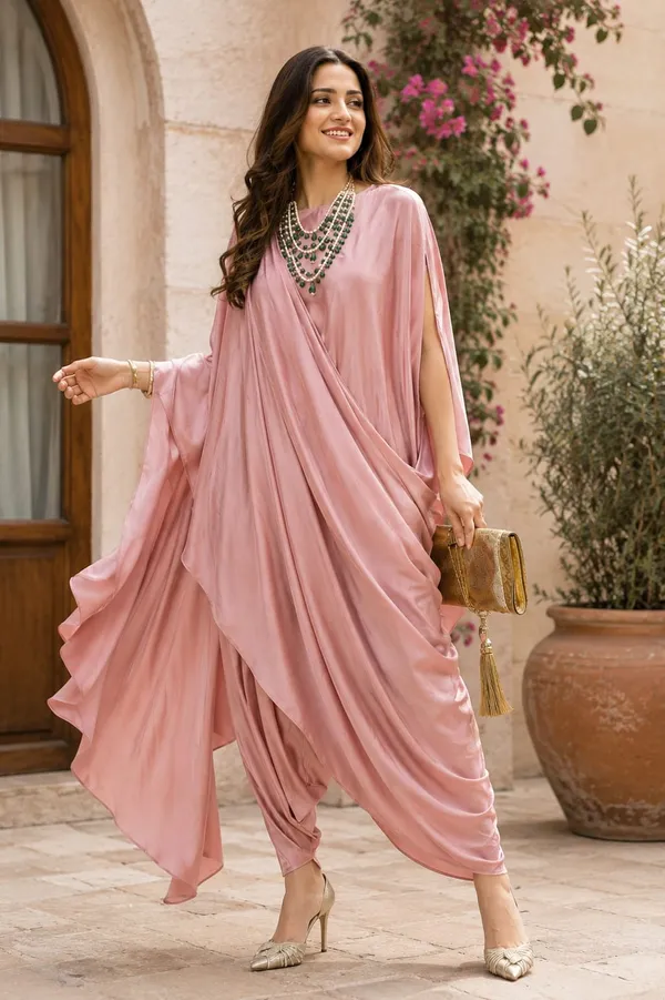 Draped_Kaftan_Saree_Set