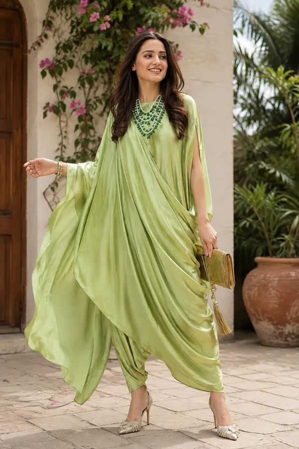 Draped_Kaftan_Saree_Set