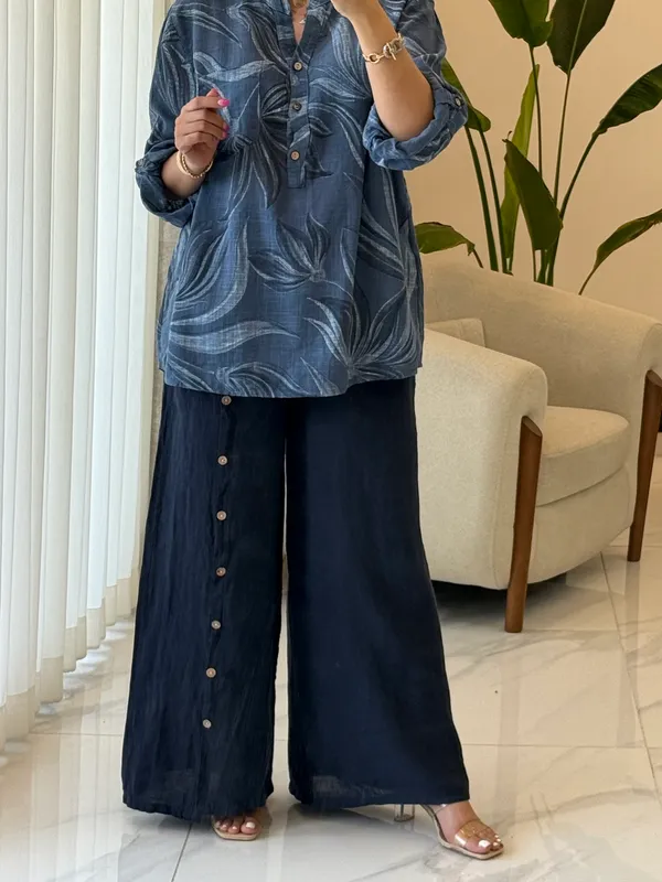 Blue_Cotton_Linen_Printed_Co-Ord_Set_For_Women