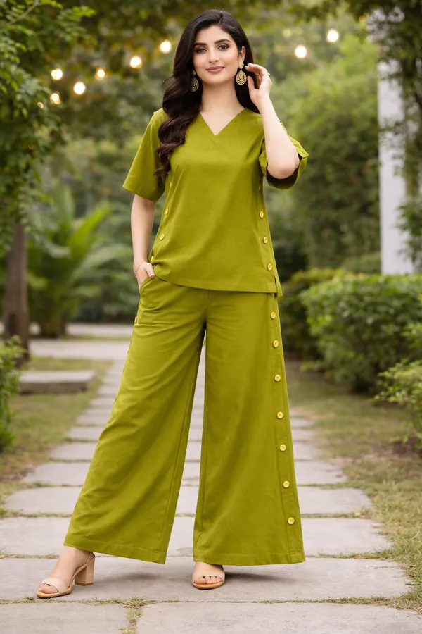 Mehandi_Green_Cotton_Co-Ord_Set_For_Women