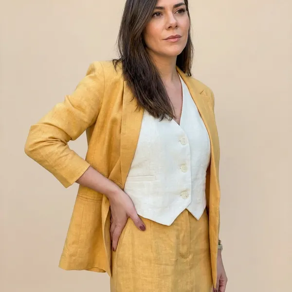 Mustard_Yellow_Linen_Skirt_Blazer_Set_For_Women