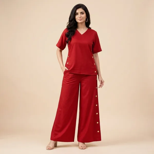 Red_Cotton_Co-Ord_Set_For_Women
