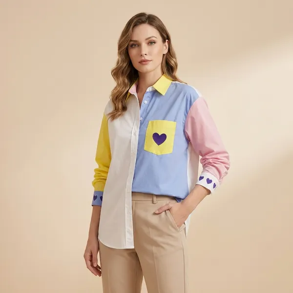Multicolors_Semi_Linen_Dual_Shade_Heart_Shirt_For_Women