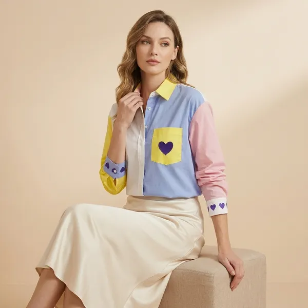 Multicolors_Semi_Linen_Dual_Shade_Heart_Shirt_For_Women