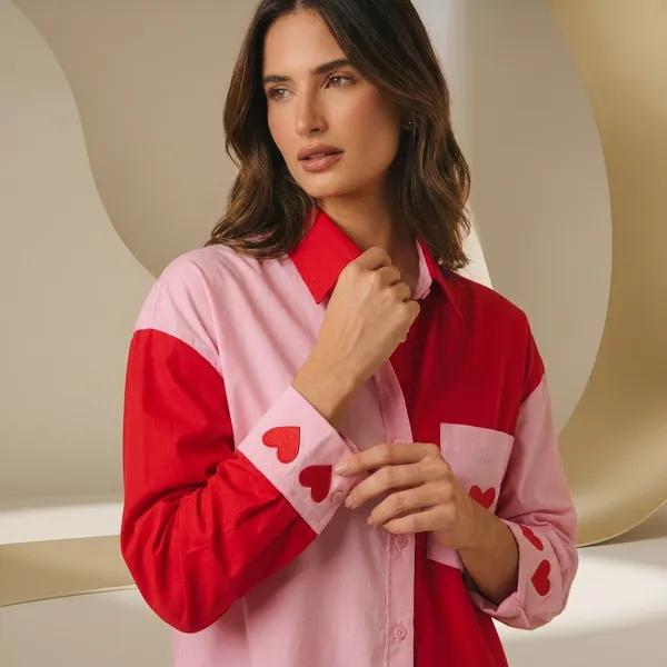 Multicolors_Semi_Linen_Dual_Shade_Heart_Shirt_For_Women